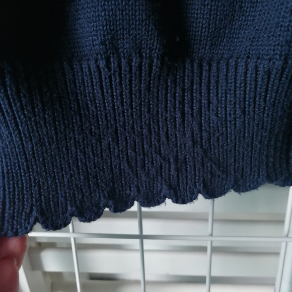 Navy Blue Cardigan with Embroidery - Picture 3 of 4
